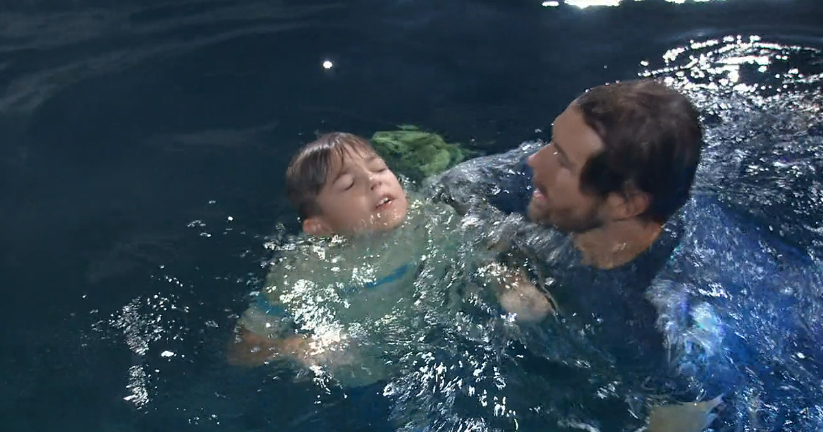 Cody rescues James from the water